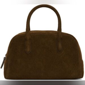 Nothing Written Suede Brown mini golf bag in cocoa dark brown worn once